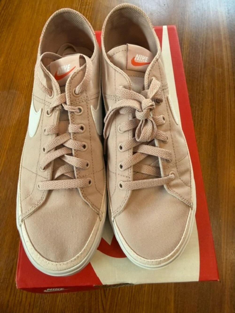 Nike Court Legacy CNVS Women's Size 9.5 Pink Oxford White Canvas Sneakers NEW